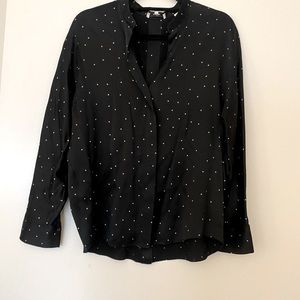 Vince silk blouse, black with dots